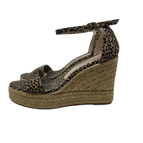 Stuart Weitzman Floria Wedge Platform Espadrille Sandals Leopard Print US 8.5 - Picture 12 of 14